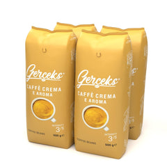 Caffe Crema E Aroma Kaffeebohnen 2kg (4x500g), Barista Kaffee schokoladig et säurearm, Espressobohnen kräftig, Bohnenkaffee mit Arabica et Robusta, fine Crema, idéal pour Milchkaffee