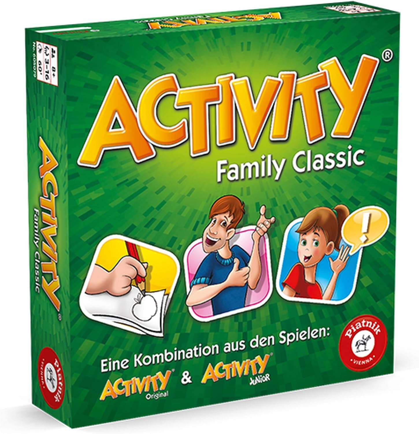 Piatnik 6028 - Jeu d'activités original | Jeu classique pour les fêtes et soirées de jeux | Pantomime, dessin et explications obligatoires | 2 640 nouveaux termes | Maximum 16 joueurs possibles