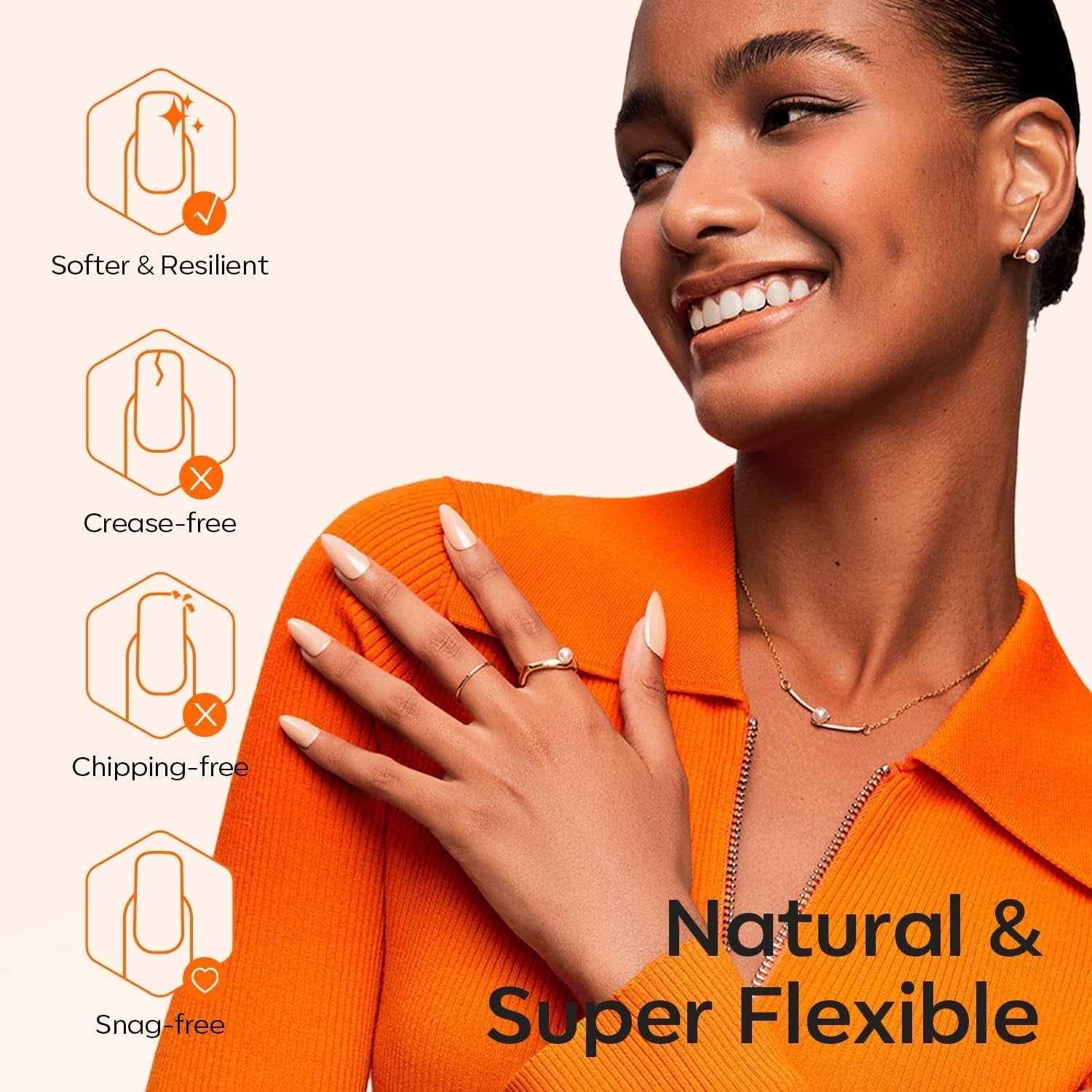 Modelones Nail Tips 216 pièces – Ensemble de pointes d'ongles à couverture complète, ensemble de pointes en gel souple, pointes d'ongles en résine PMMA pré-polissage, colle DIY sur ongles artificiels Nail Art, amandes courtes XS