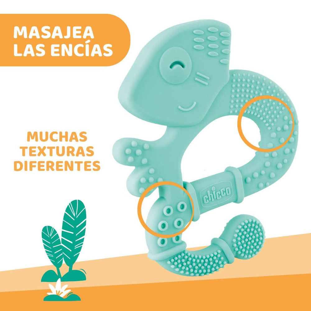 Chicco Soft&Clean anneau de dentition lézard, bleu, 2M+