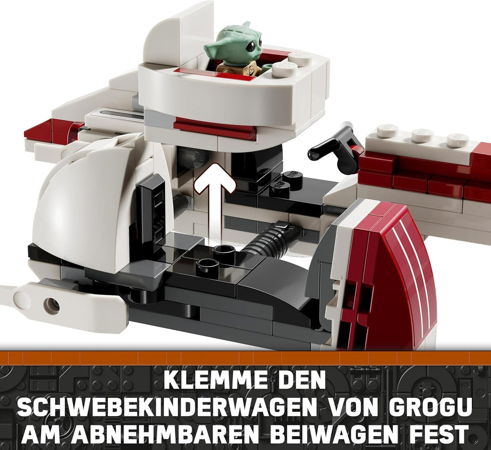 LEGO Star Wars S'échapper avec le BARC Speeder, l'ensemble Mandalorien, vélo jouet avec side-car, comprend les figurines Kelleran Beq et Grogu, cadeau pour garçons et filles à partir de 8 ans 75378 Ensembles de construction Beuche den LEGO-Store