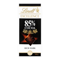 Chocolat Lindt | Barre EXCELLENCE 85% Cacao | 100g | Chocolat Extra Noir | Barre de chocolat végétalienne