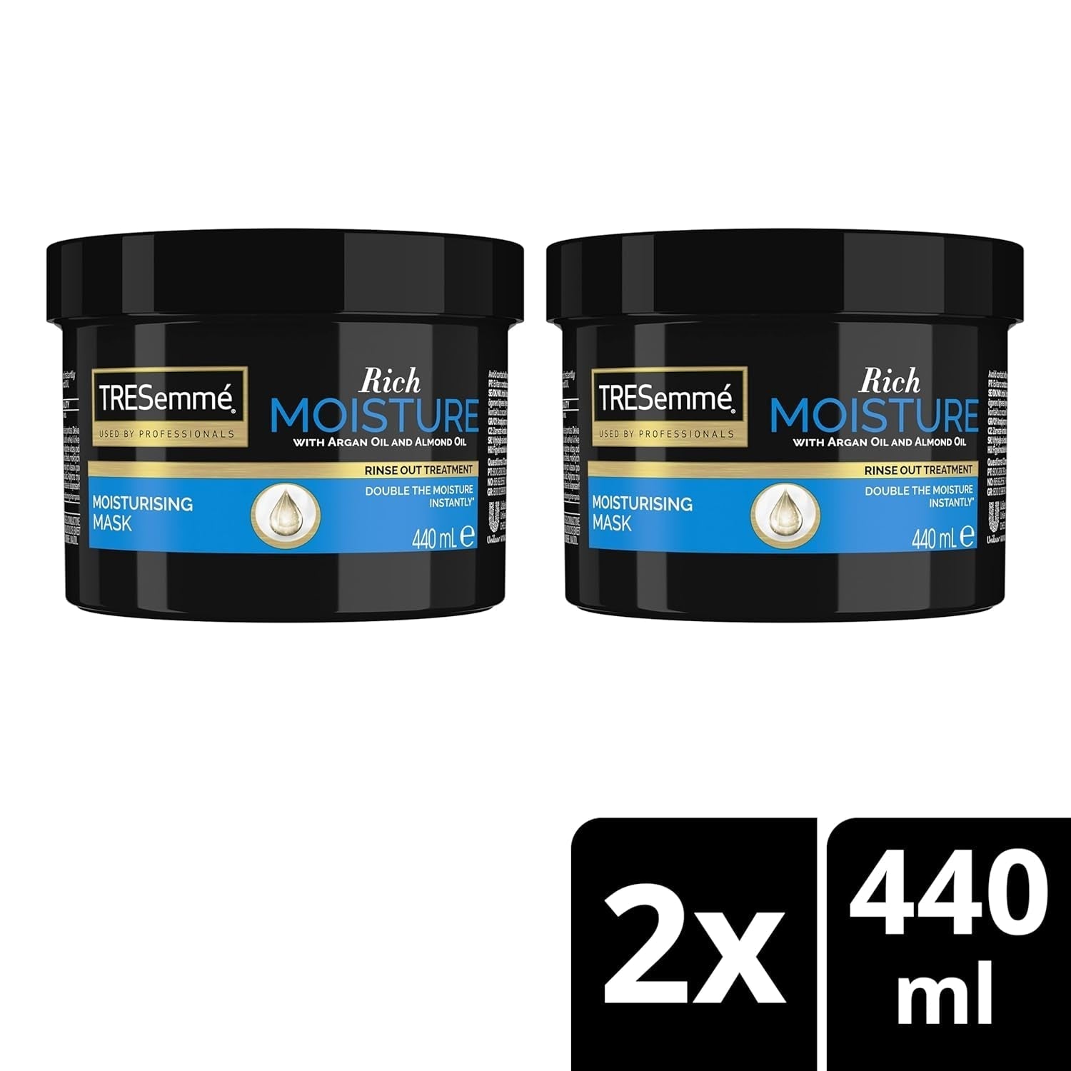 Masque capillaire riche en hydratation, pour une hydratation 2x plus instantanée* 2 x 440 ml Masque capillaire Naty Shop