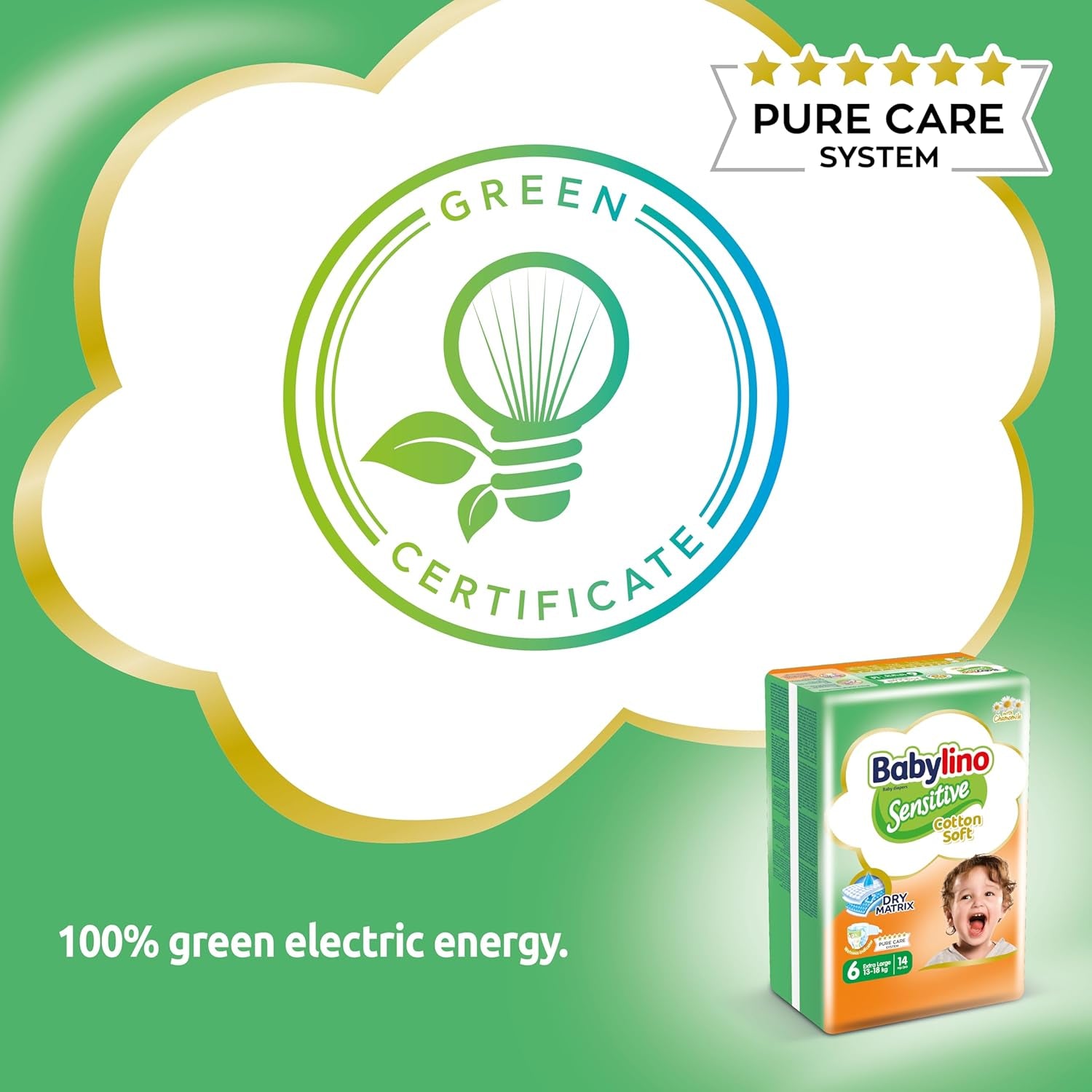 Couches pour bébés sensibles, taille 6, extra large (13-18 kg), 114 couches