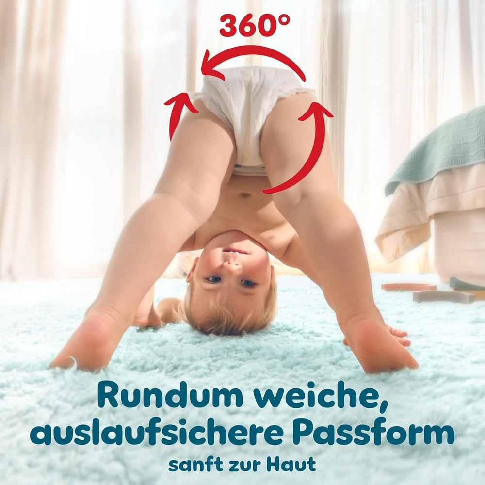 Pantalon de protection Pampers Premium Taille 7, 123 couches, 15 kg+, avec réglage à 360° et poignets anti-fuites souples pour un confort et une protection optimaux