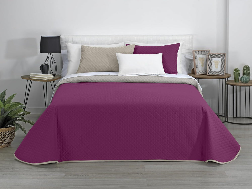 AVA | Courtepointe réversible Boutique | Pour toutes les saisons | Couleur - Gris/Fuchsia | Pour lit 140/150/160 cm. lit. (250 X 270 Cm. Ancho X Alto) | Quilt matelassé Quilts et quilts Naty Shop Titre par défaut