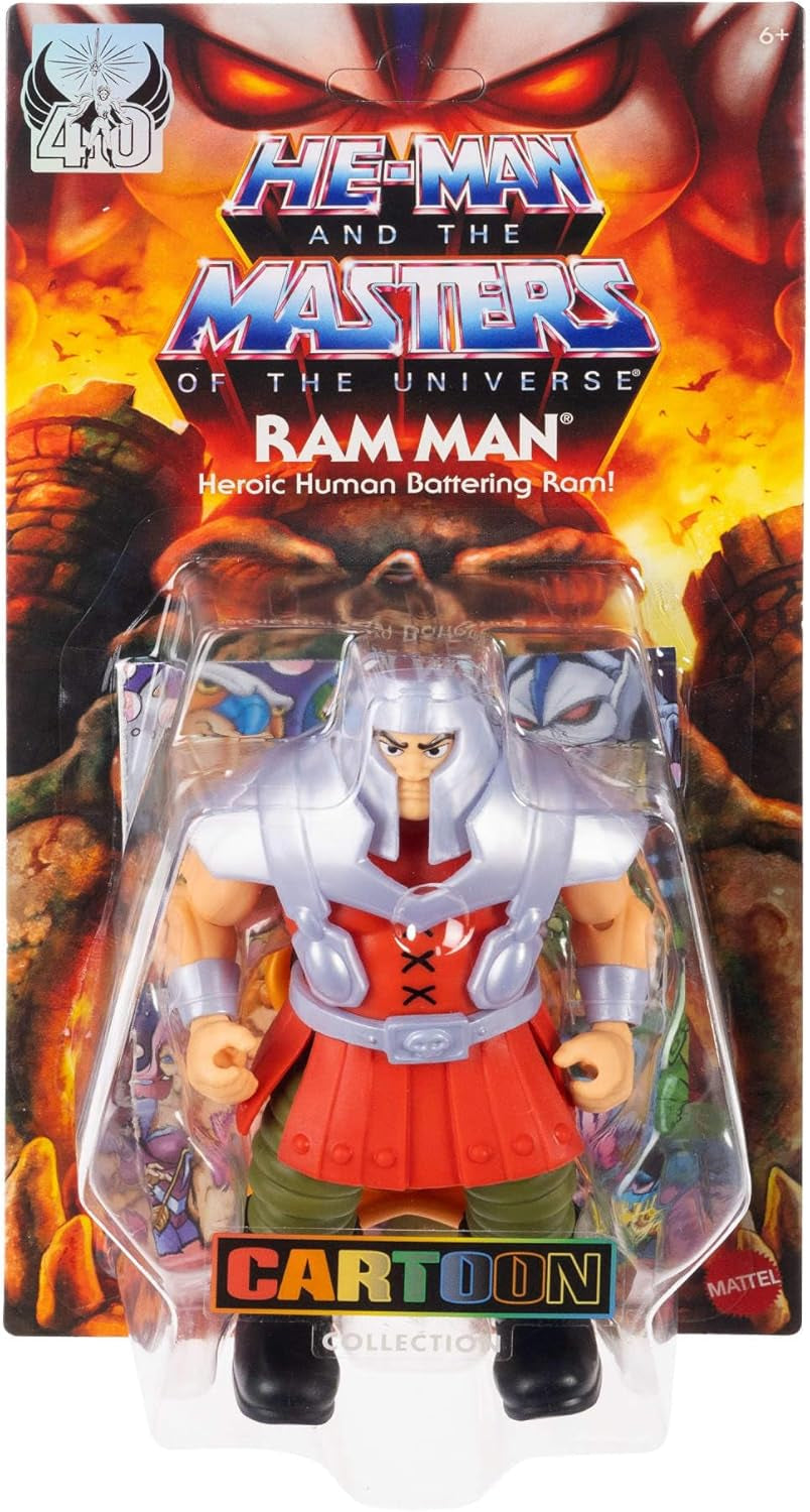 Figurine d'action Masters of the Universe Origins Ram Man de la collection Cartoon, env. Figurine MOTU Ram de 14 cm de haut TV des années 1980 Conception détaillée et accessoires JBM77 Figurines Naty Shop