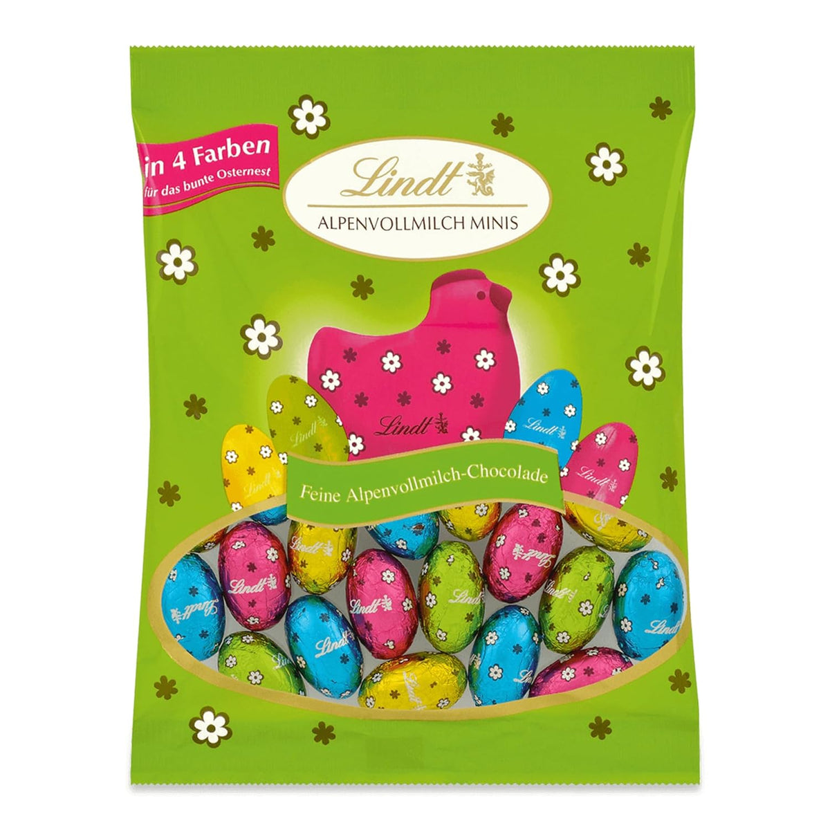 Mini œufs en chocolat au lait Lindt pour décorations en chocolat | 2 sachets x 180g | Œufs en chocolat au lait de qualité supérieure, emballés joyeusement et colorés en quatre couleurs pour Pâques | Chocolat de Pâques | Cadeau chocolat