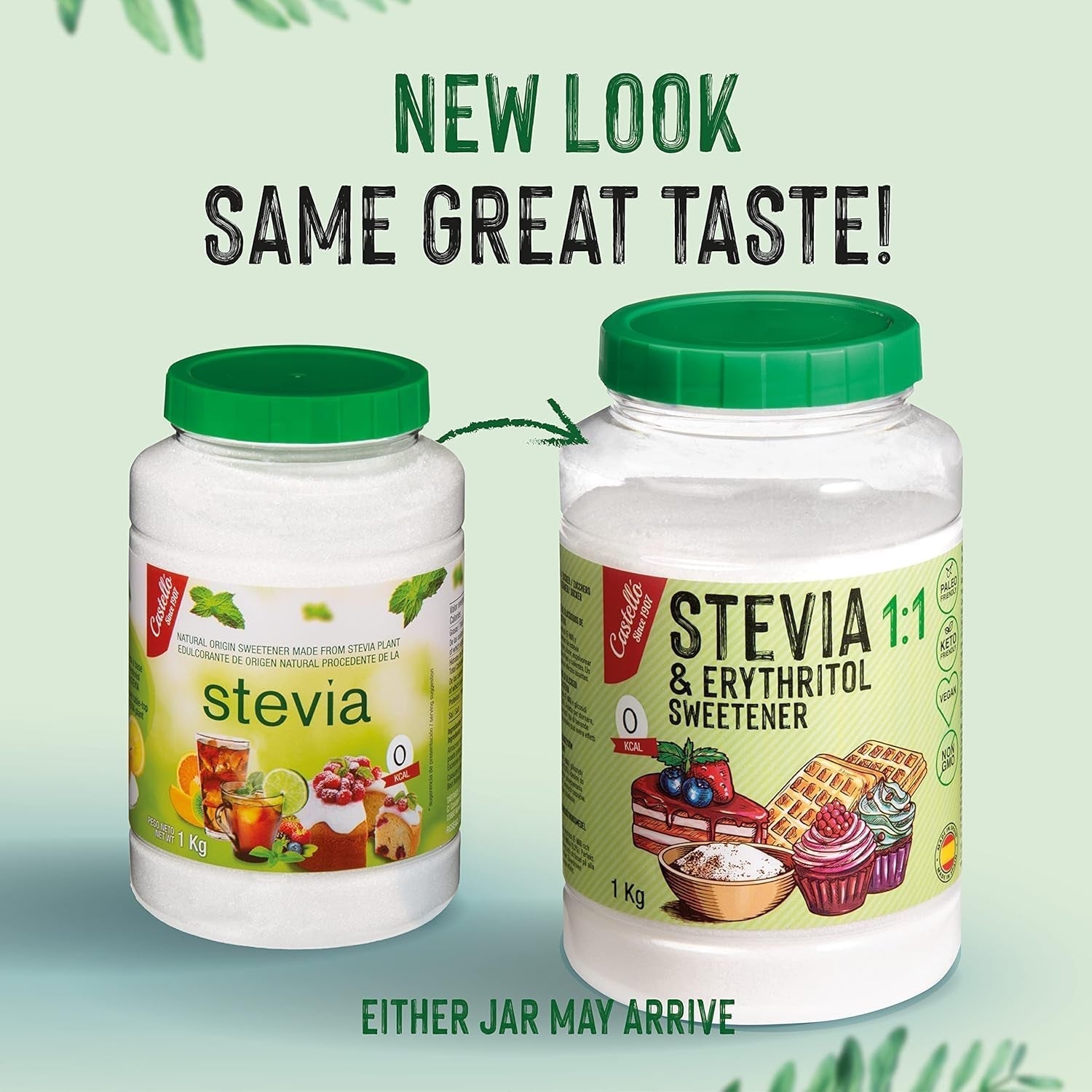 Stevia + Erythritol 1:1 Tissu doux | 1G = 1G Zucker | Ingrédients 100% naturels - 0 calories - 0 indice glycémique - Keto et Paleo - 0 netto-khlenhydrate - Kein GVO - Castello depuis 1907-1 kg d'édulcorants Naty Shop