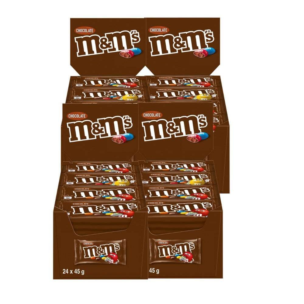 M&M's Peanut Chocolate Bulk Pack 24 x 45 g Lentilles au chocolat aromatisées aux cacahuètes Cadeau au chocolat (1080 g) Idéal comme friandise sur le thème du football