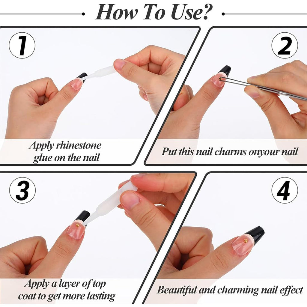 Mini Metall Nieten Punk Nail Charms Gold Silber Strasssteine Nägel Charm Kegel Spikes Nagelschmuck Glitzersteine Nail Art Studs Nagel Steine Legierung Nagelanhänger Rhinestones Nageldesign Zubehör