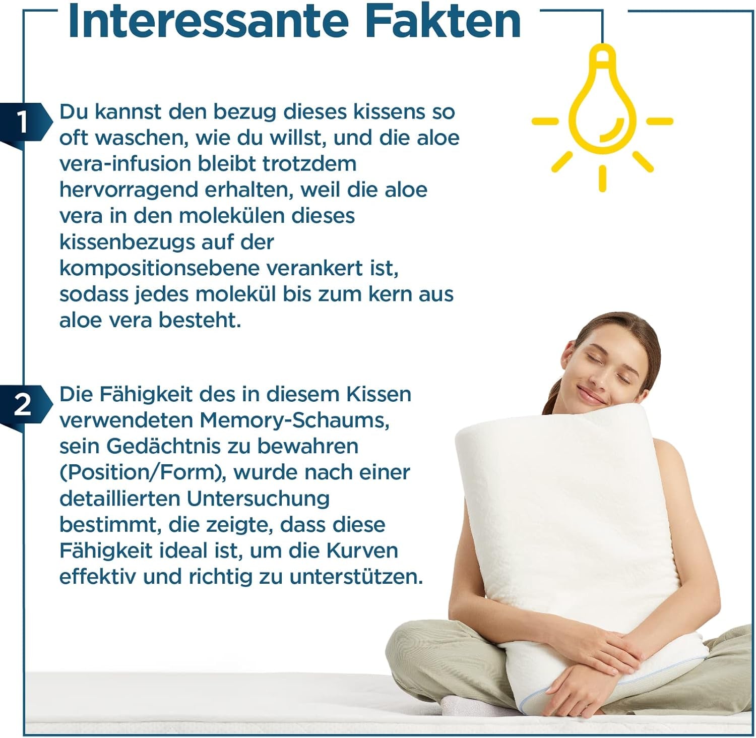 Oreiller orthopédique ORTHOVERSE - oreiller de soutien du cou, oreiller de couchage, oreiller, oreiller en mousse à mémoire de forme, oreiller, oreiller pour douleurs cervicales - réglable en hauteur, housse à l'aloe vera, aide médicale Naty Shop Oreillers orthopédiques cervicaux