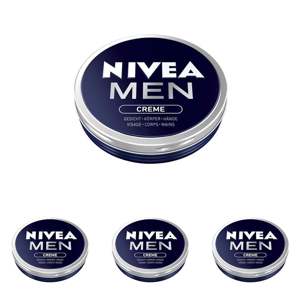 NIVEA MEN Creme, crème nourrissante pour la peau à la vitamine E, 150 ml Naty Shop 4 x 75 ml 75 ml