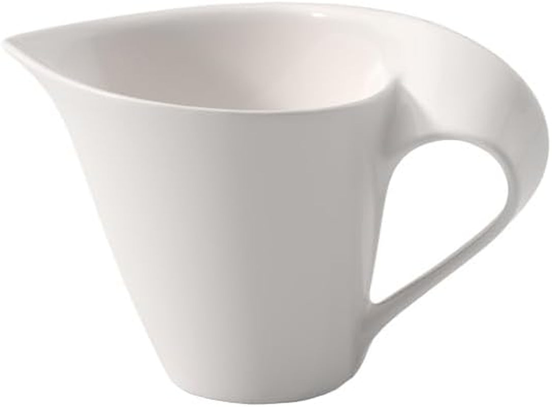 Villeroy & Boch NewWave pot à lait, brique de lait avec poignée courbée, porcelaine premium, passe au lave-vaisselle et au micro-ondes, blanc, 200 ml