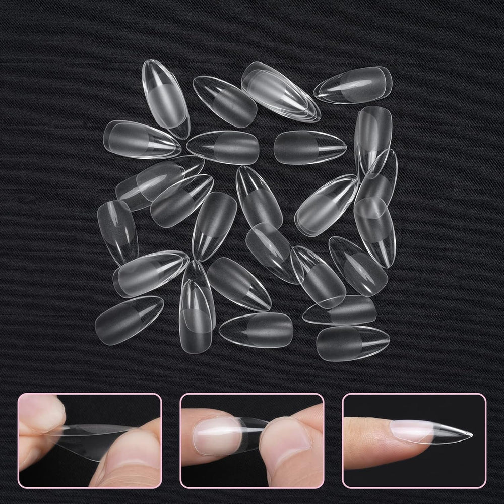 Types d'ongles, 500 pièces de faux ongles artificiels en acrylique avec boîte de rangement pour salons de manucure et bricolage à domicile, 10 tailles