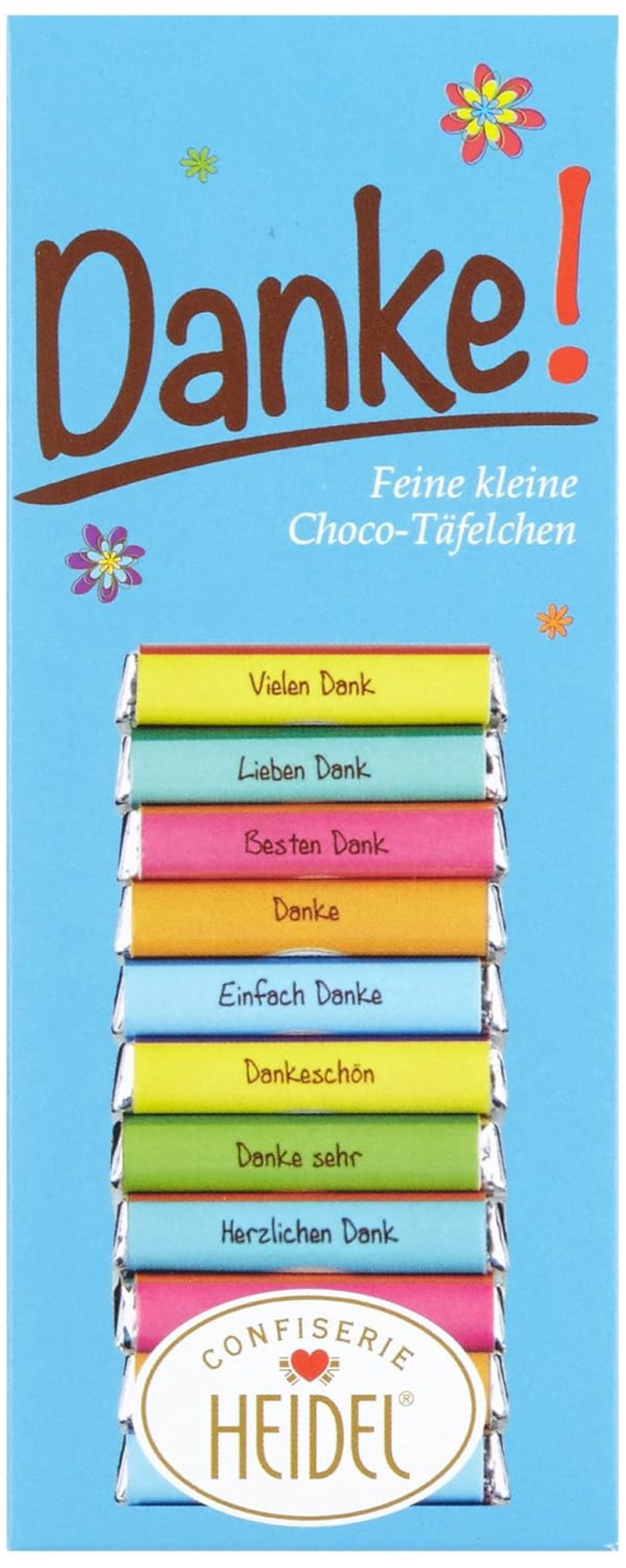 Tablettes de chocolat au lait Heidel Thank You 3x80g, 16 mini-barres de 5g par paquet, Diverses expressions de gratitude, Idée cadeau exquise