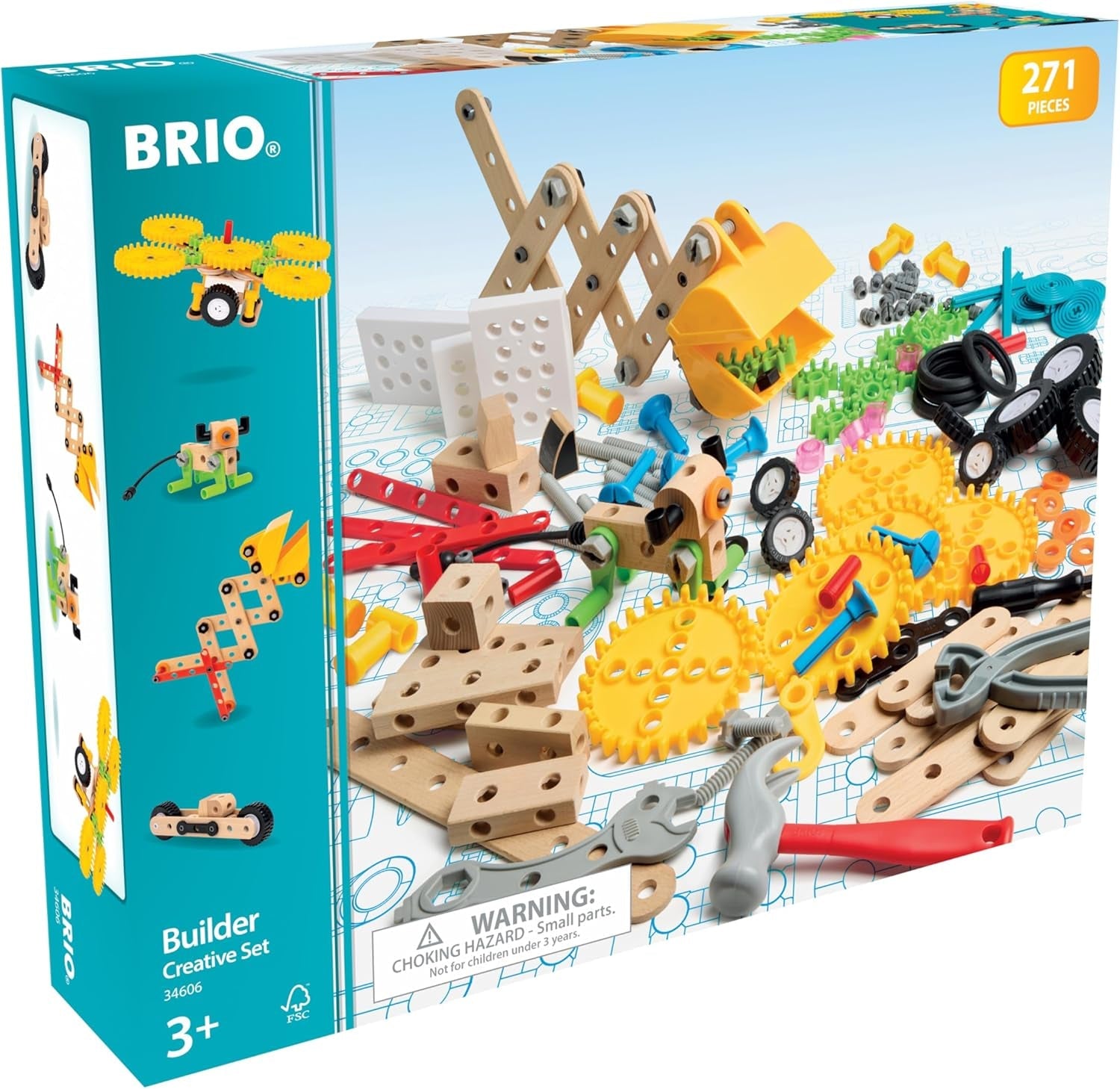 BRIO Builder - 34606 Builder Kindergartenset, 271 TLG. | 271-teiliges Lern- und Konstruktionsspielzeug für Kinder ab 3 Jahren