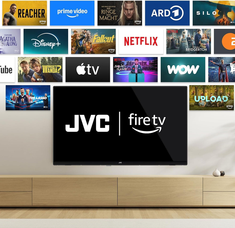 JVC Fire TV de 40 de inci, Smart TV Full HD, HDR, cu control vocal Alexa și tuner triplu, televizor LED LT-40VRF3555 (2026)