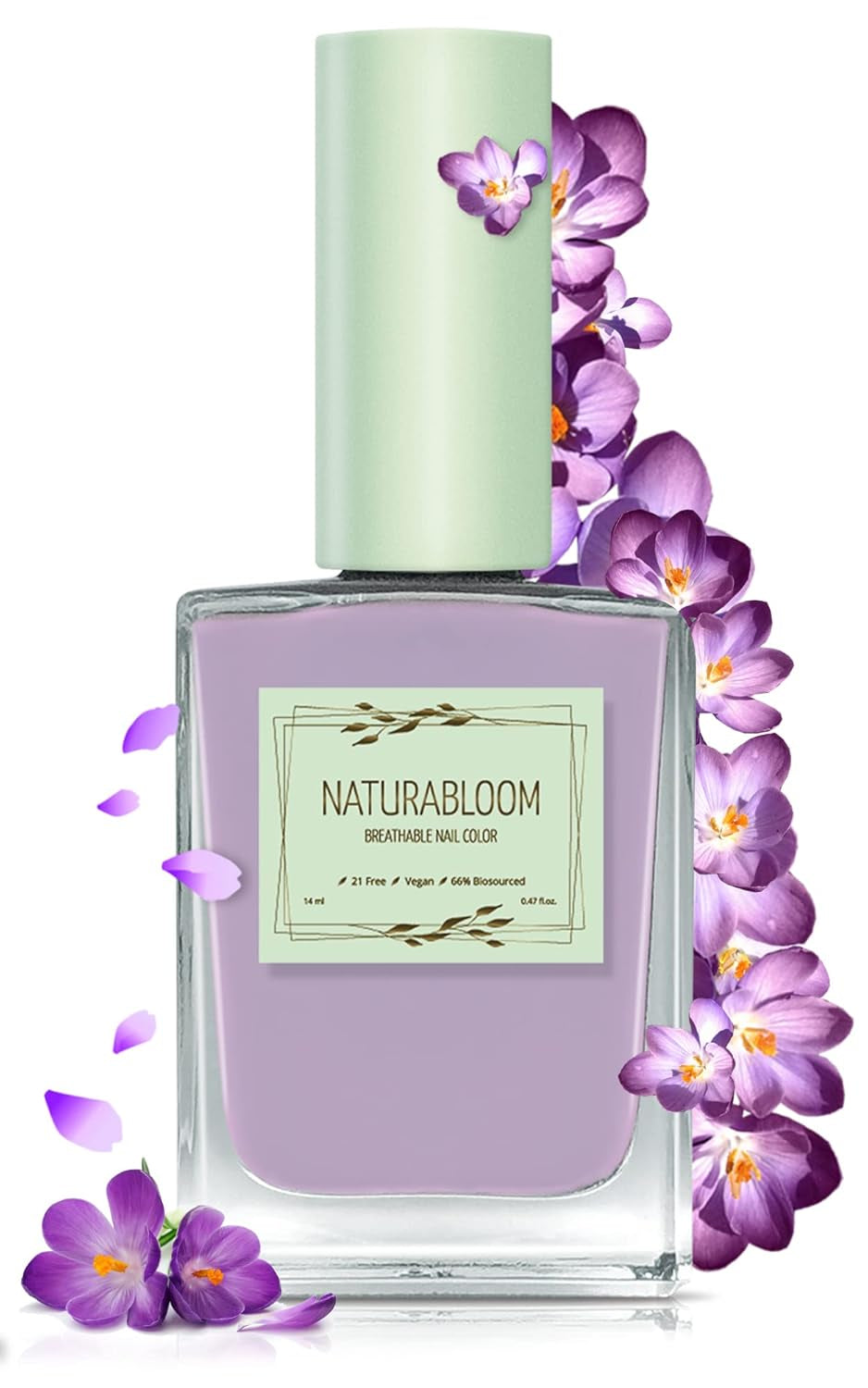 Vernis à ongles rouge à séchage rapide (Poppy Red) - vernis à ongles naturel avec formule végétalienne - respirant, durable et durable, 14 ml