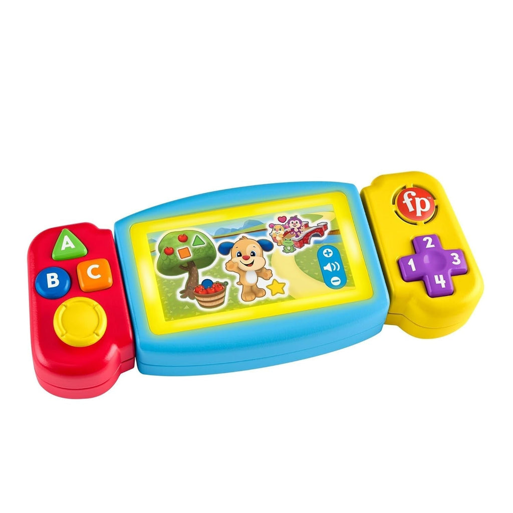 FISHER-PRICE consolă de joacă distractivă pentru învățare - jucărie pentru copii cu lumini, sunete și cântece de învățare, jucărie pentru abilități motorii fine, învățarea numerelor, culorilor și formelor, vorbește germană, de la 9 luni/ 1 an, HNL53 Jucarii Bebe Naty Shop Nu germană - Multilingv