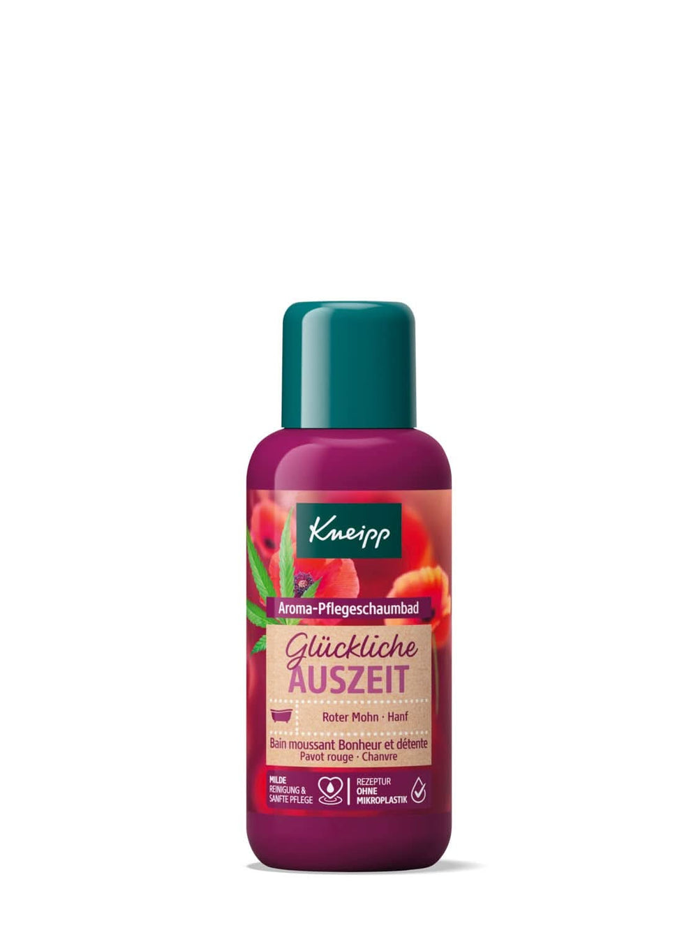 Kneipp Aroma, additif de bain aux huiles naturelles de coquelicot rouge et de chanvre, pour une sensation de peau douce et lisse, 100 ml Douche et bain Naty Shop
