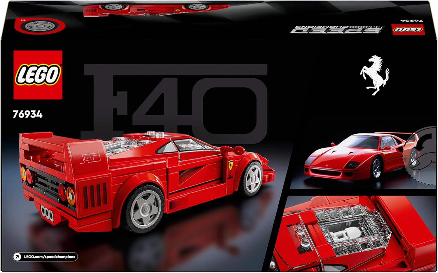 LEGO Speed Champions Ferrari F40 Super voiture de sport, ensemble de jeu avec voiture jouet à construire et pilote de figurine, ensemble de construction de collection pour enfants, cadeau pour garçons et filles 76934 Ensembles de construction Besuche den LEGO-Store