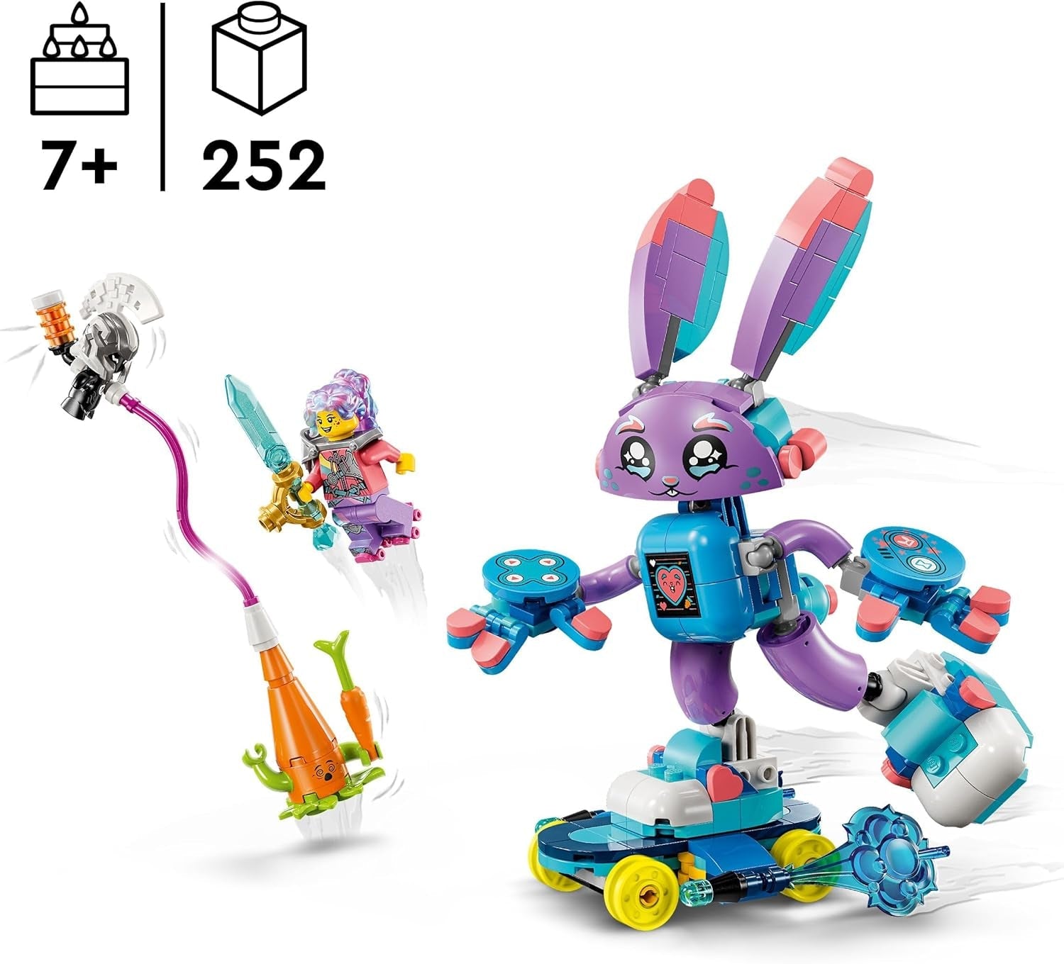 LEGO Dreamzzz Izzie et Bunchurro le lapin de jeu, jouet pour enfants à partir de 7 ans, ensemble de jeu 2 en 1 avec figurine de héros et Cyberling pour une expérience de jeu imaginative 71490 Ensembles de construction Besuche an LEGO-Store