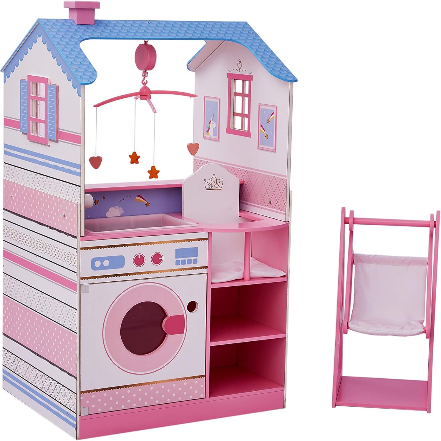 Olivia'S Little World Teamson Kids Maison de poupée en bois double face pour poupées 45,7 cm TD-11460W Maisons de poupées Naty Shop Table à langer