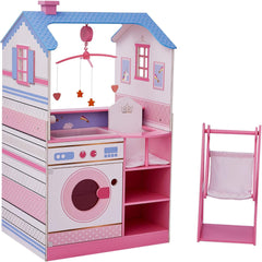 Olivia'S Little World Teamson Kids Maison de poupée en bois double face pour poupées 45,7 cm TD-11460W Maisons de poupées Naty Shop Table à langer