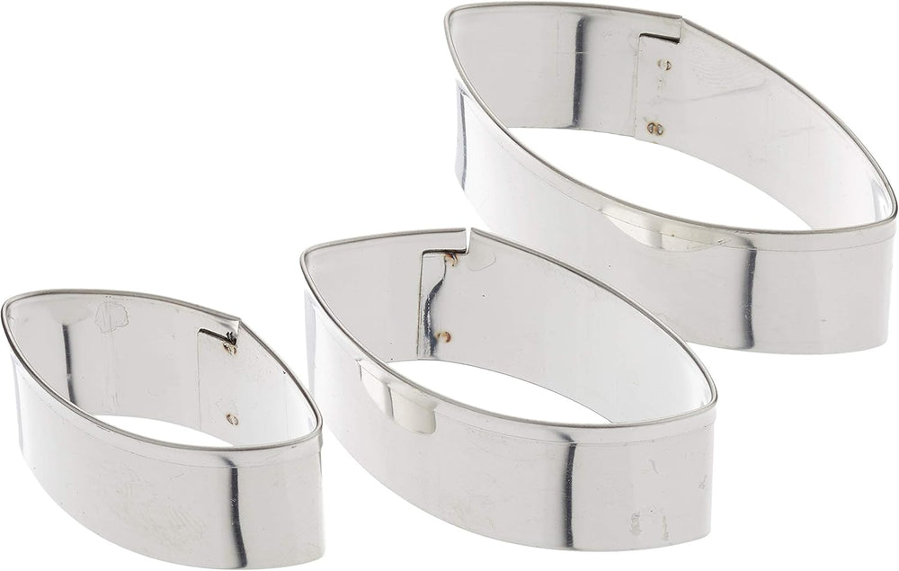 Boîte à biscuits Städter, acier inoxydable, lot de 3 ovales, 6 cm, argent