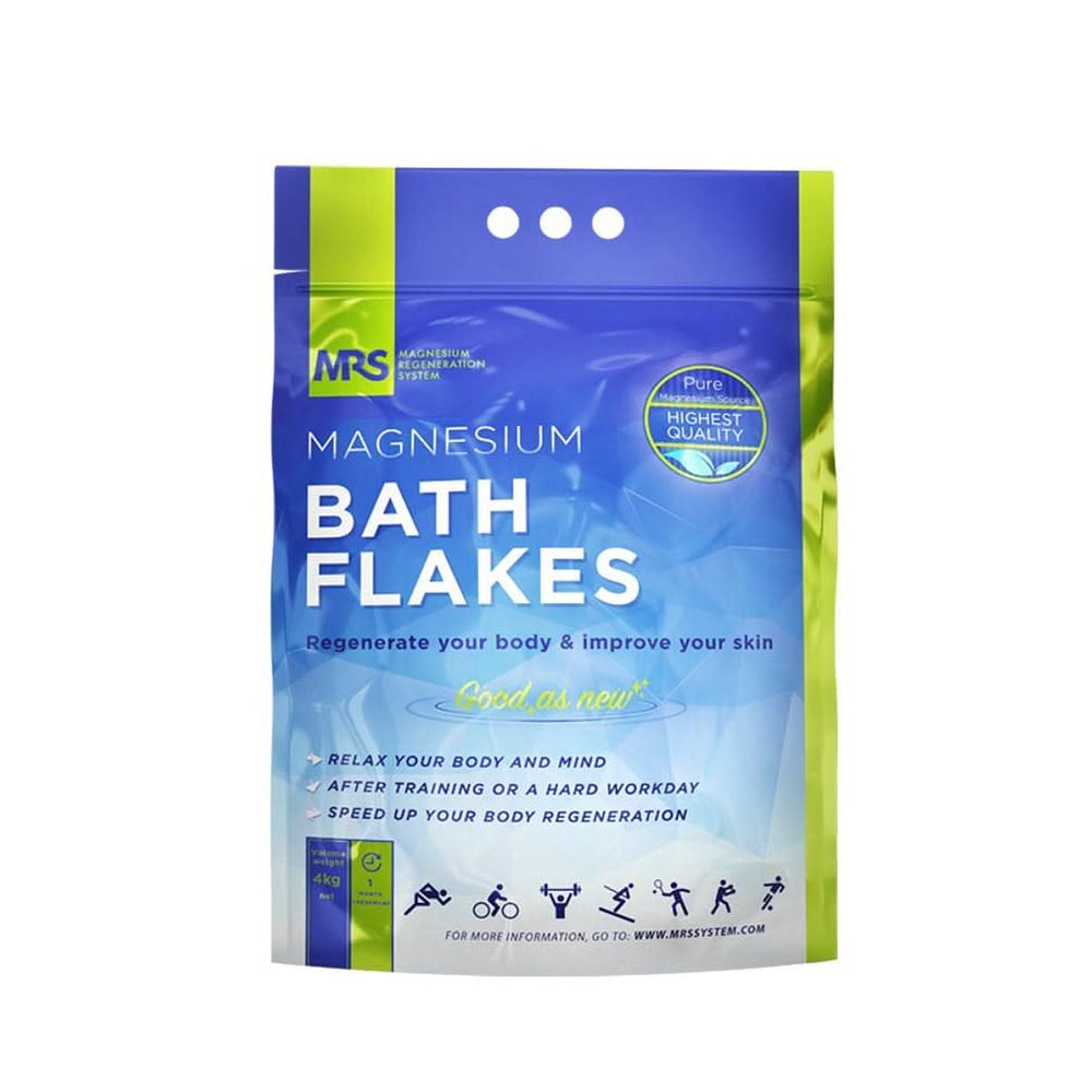 MRS Flocons de chlorure de magnésium 100% naturel - sels de bain idéaux pour un bain de pieds, un bain complet et contre les carences en magnésium - 4 Kg Douche et Bain Naty Shop