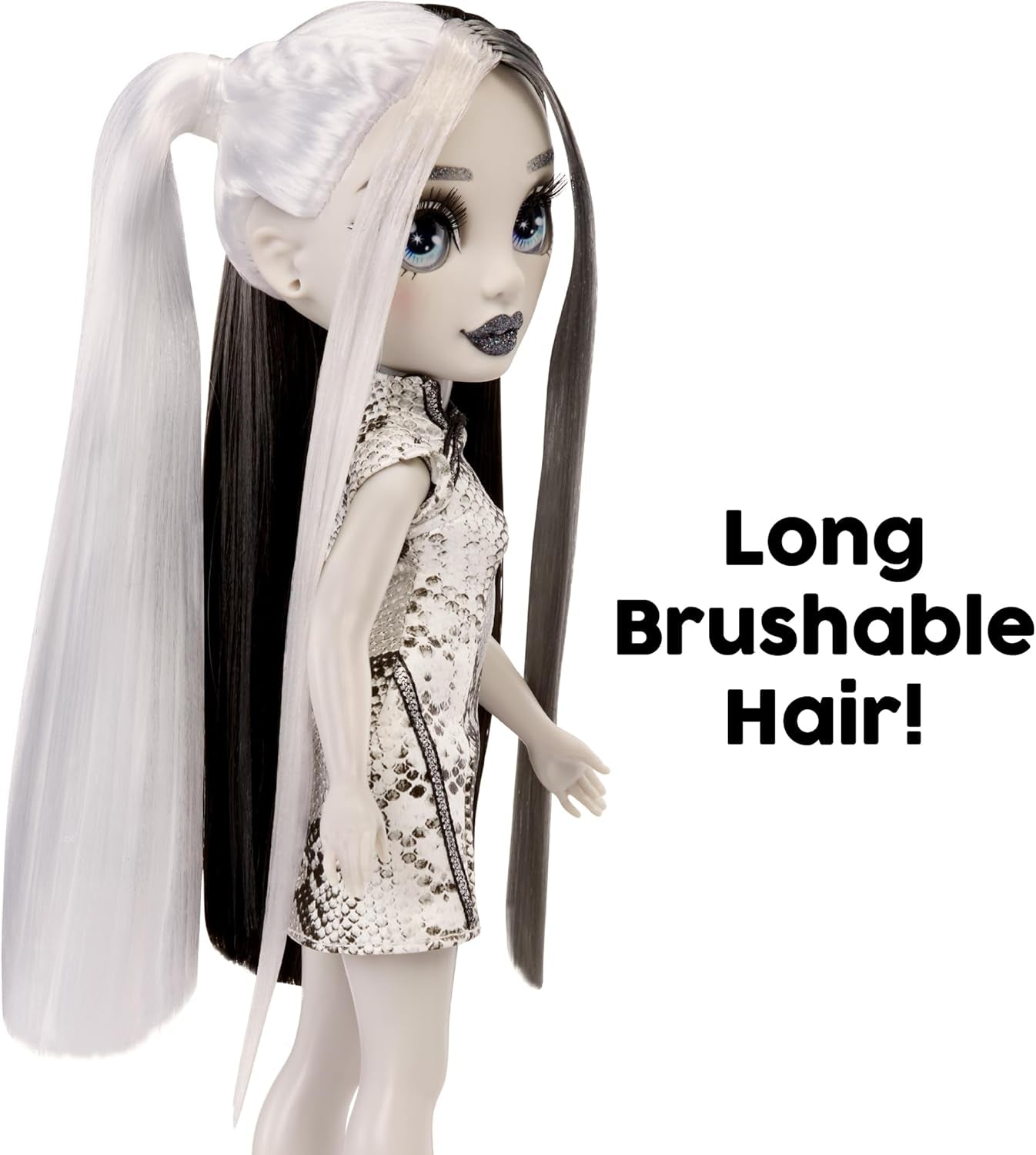 Poupée Rainbow High Shadow High Heather Grayson - 28 cm dans les tons de gris, cheveux et tenue noirs et blancs, sac élégant, joli cadeau pour les enfants de 4 à 10 ans