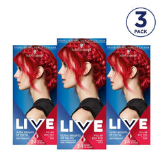 Teinture capillaire Live ultra brillante ou rouge pastel 3 pièces couleur semi-permanente dure jusqu'à 15 lavages - 092 Pillar Box Red Naty Shop Hair Dye