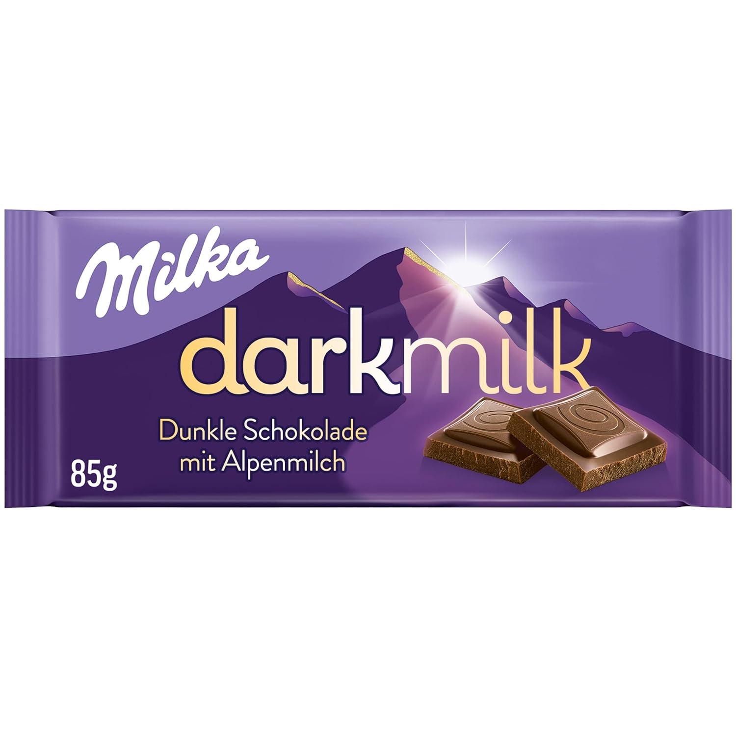 Milka Black Milk – Chocolat noir alpin fourré au lait et au nougat crémeux – 85g (paquet de 5)