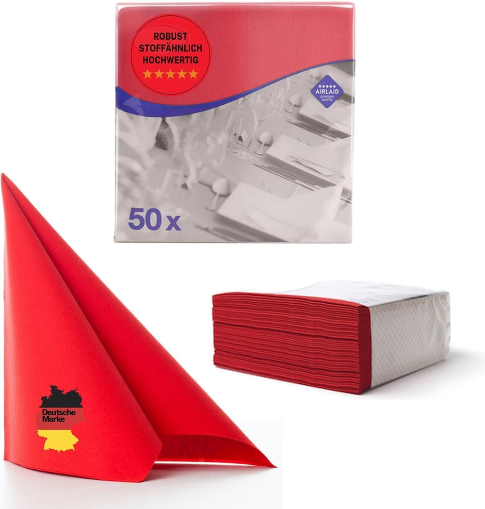 50 Serviettes Aroba Airlaid Aspect Textile 19 COULEURS 40X40 Cm 1/4 Pli Serviettes de Mariage Aspect Textile de Haute Qualité pour Anniversaires Hôtel Restauration Vacances Noël Mariage Rose