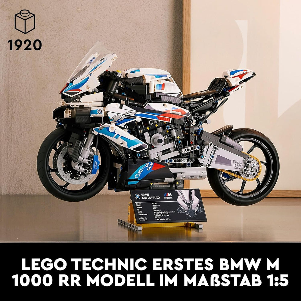 LEGO Technic BMW M 1000 RR Motorrad-Modell, Modellbausatz für Erwachsene, Set als Geschenk zum Basteln für Männer und Frauen, als Home- oder Büro-Deko 42130