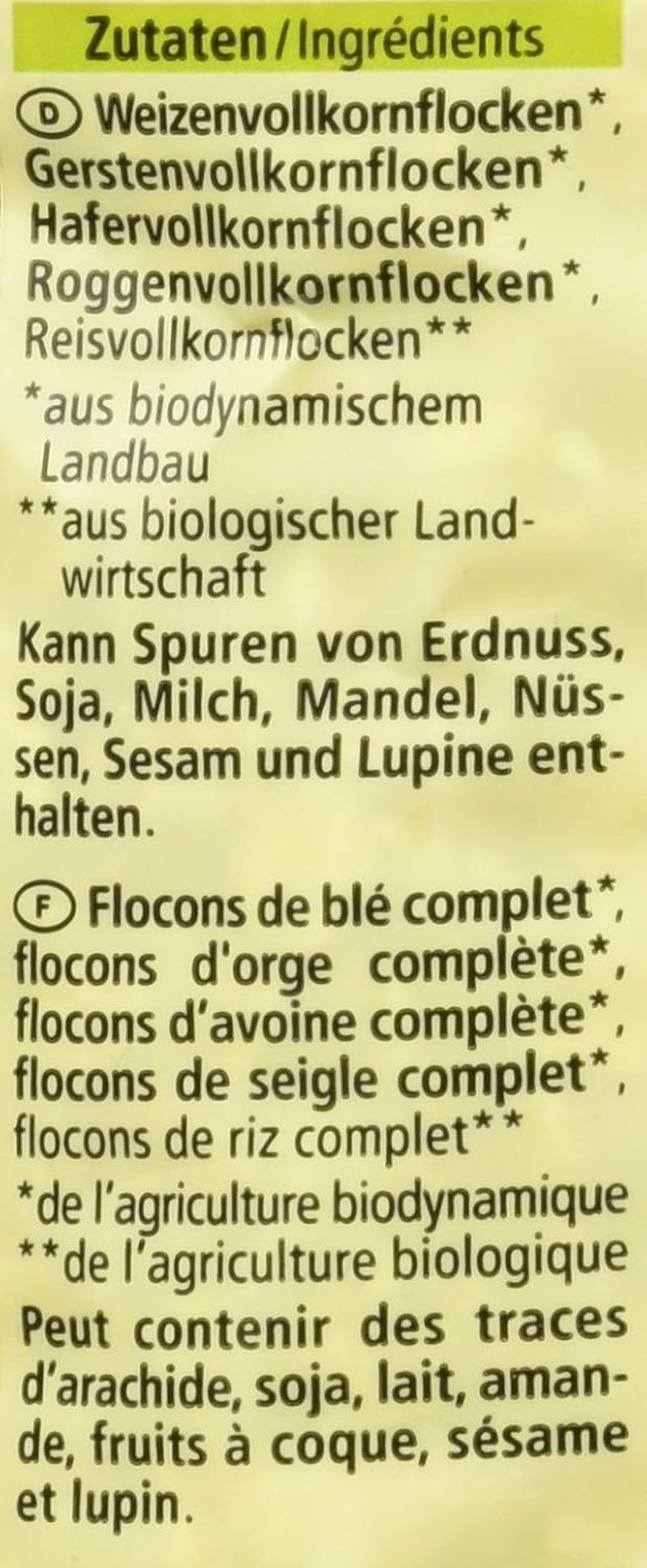 Flocons bio de 5 céréales, 500 g