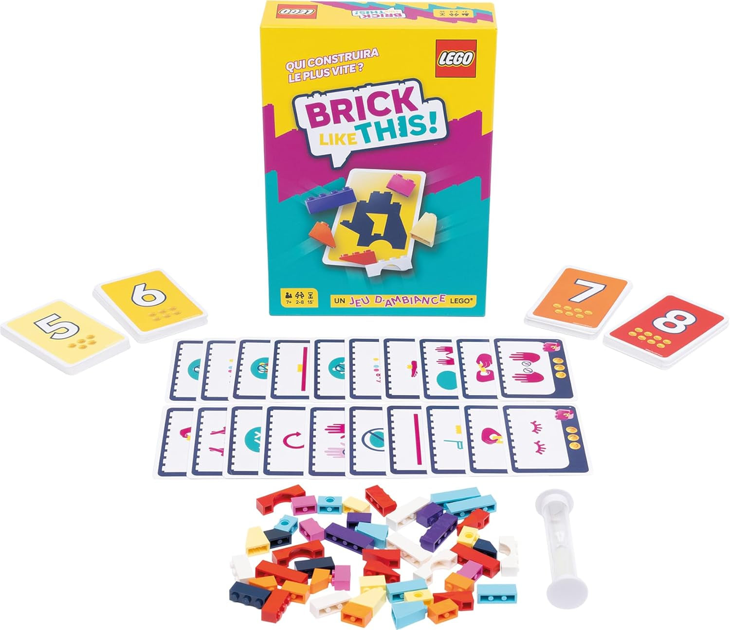 Asmodee - Brick Like This! Das offizielle Lego Spiel – schnelles und lustiges Bauspiel für die ganze Familie: Kinder, Jugendliche und Erwachsene – 15 Minuten, 2 bis 8 Spieler, ab 7 Jahren