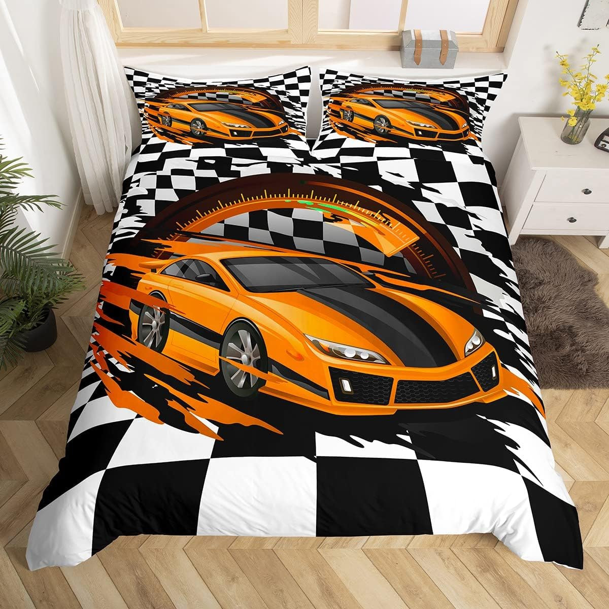 Jungen Cartoon Auto Bedtuchen Set 135X200,Kinder Bau Fahrzeuge Tröster Abdeckung Für Kind Kleinkind Teens,Dinosaurier Bettbezug,Traktor Maschinerie Bagger Bettdecke Abdeckung,Lkw Autos Bedtuchen Naty Shop Multi 12 135*200+80*80*1