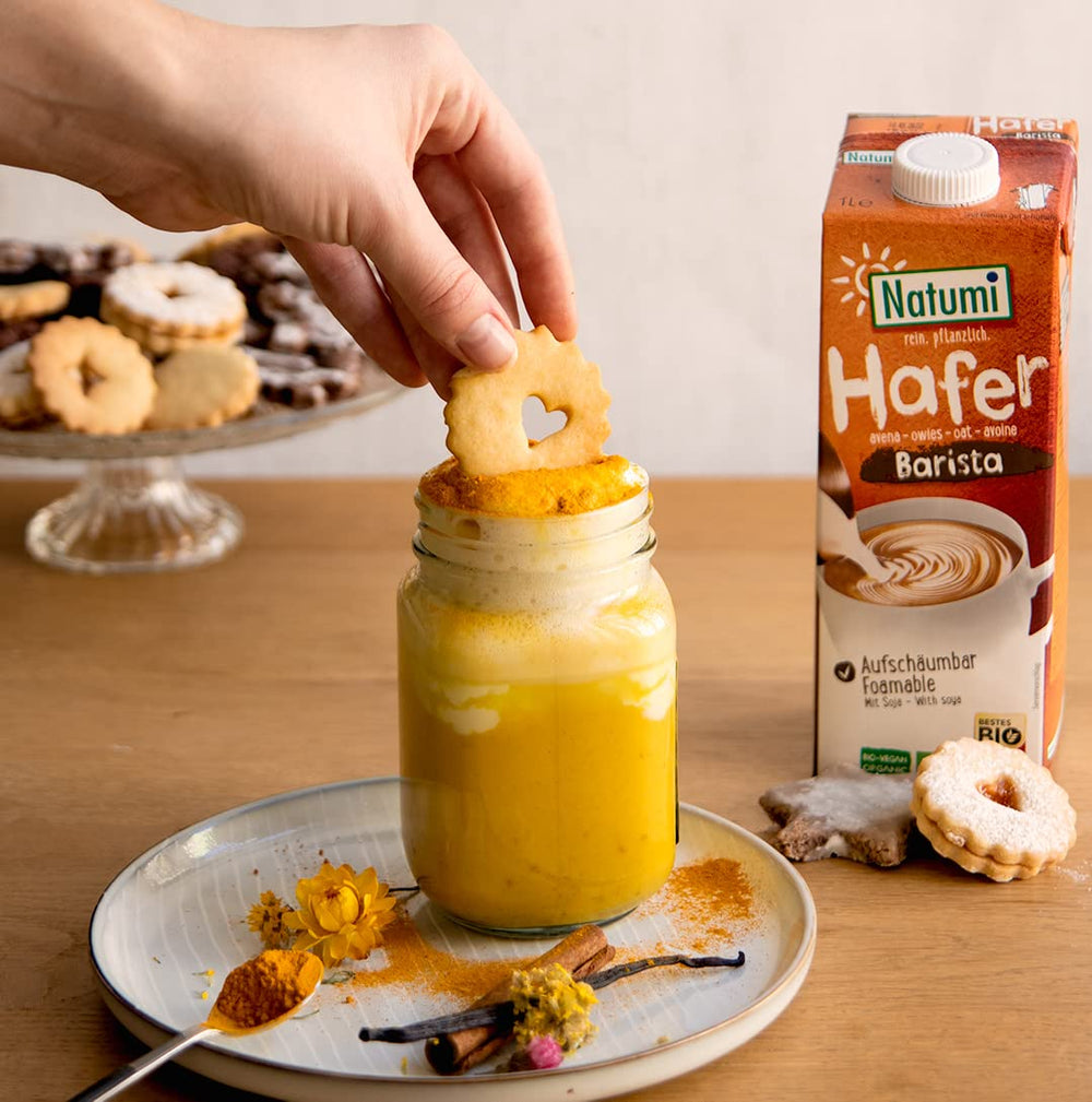 Natumi Bio Hafer Barista, 8 x 1L - Sans lactose, Aufschäumbar, Barista-Style, Bio, Hergestellt mit deutschem Hafer, Vegan, Milchfreie milchfreie Alternative