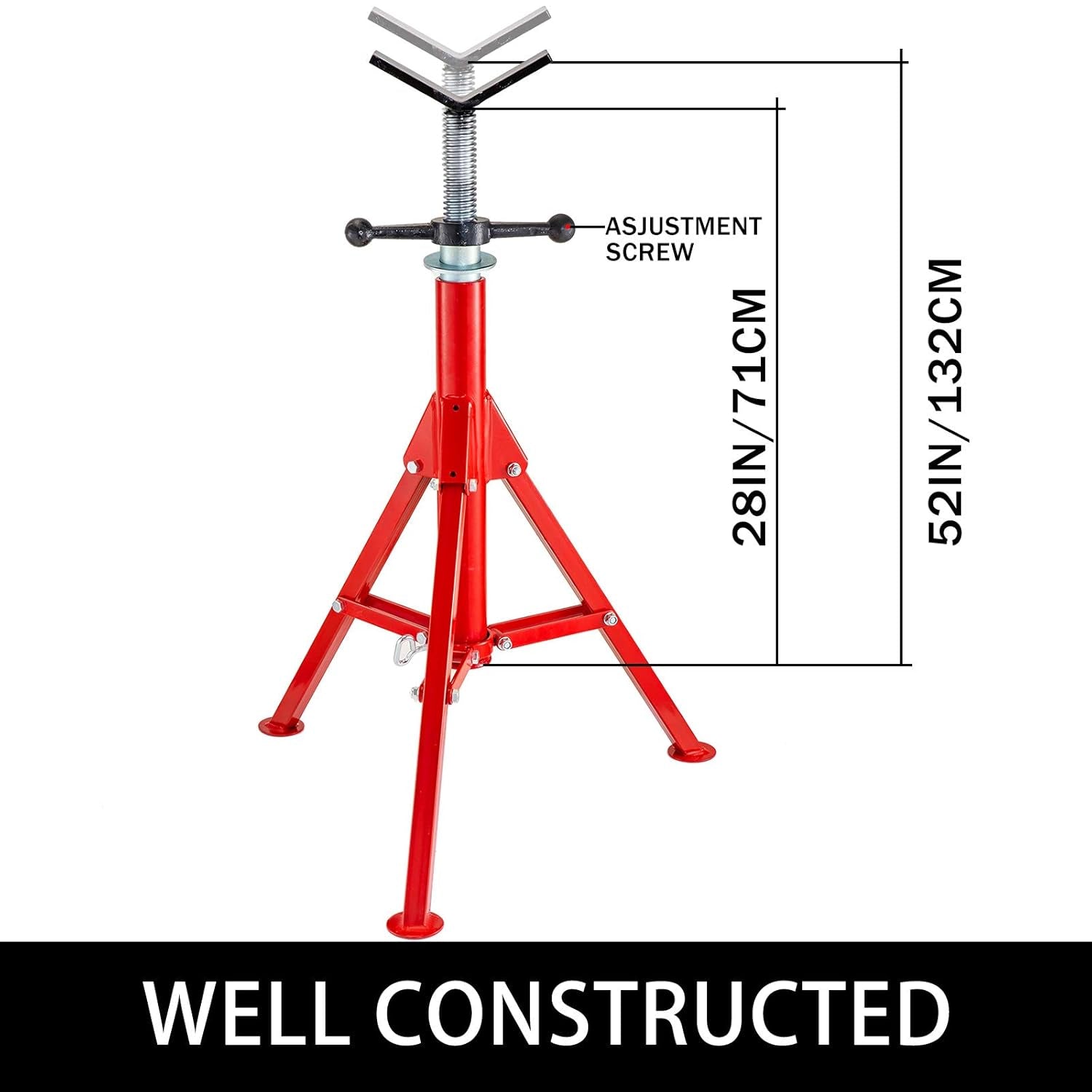 Suport pentru furtun VEVOR 4500 lbs Suport pentru furtun cu cap în V pentru susținerea furtunului în timpul înfiletării, reglabil pe înălțime până la 132 cm