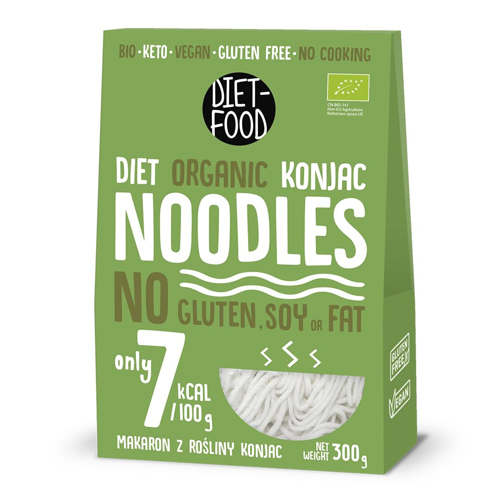 DIET-FOOD Riz instantané Shirataki Konjac biologique, faible en glucides, faible en calories, végétalien, sans gras, sans soja, sans gluten, compatible céto, minceur, 300 grammes