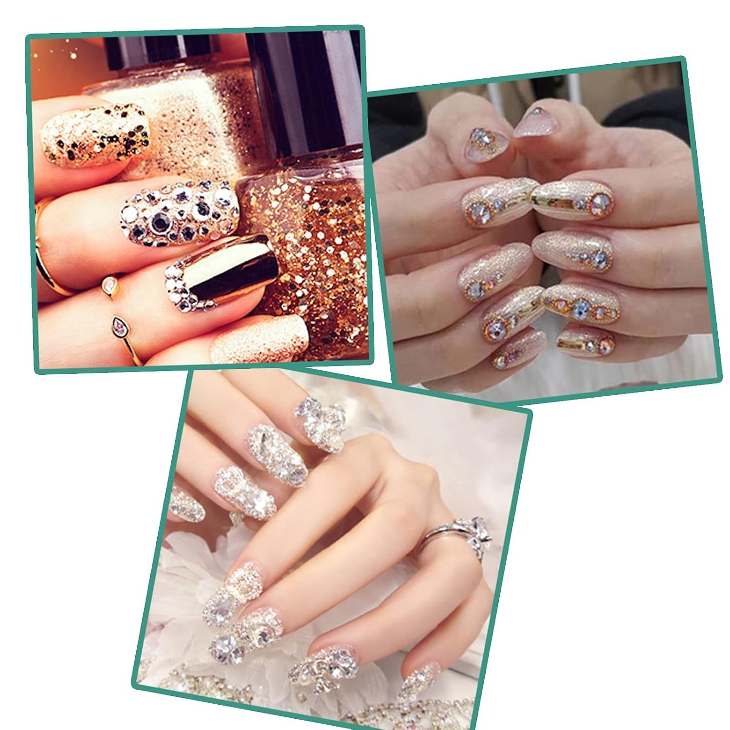 ANGNYA 4000 Pièces Strasssteine ​​​​Nägel Nail Art Strasssteine ​​​​Dekorationen Nagelsteine ​​​​Für Nail Art Zubehör Und Klare Kristall Strasssteine ​​​​Handwork Mit Pick up Pinzette Et Strass Picker Dotting Pen…