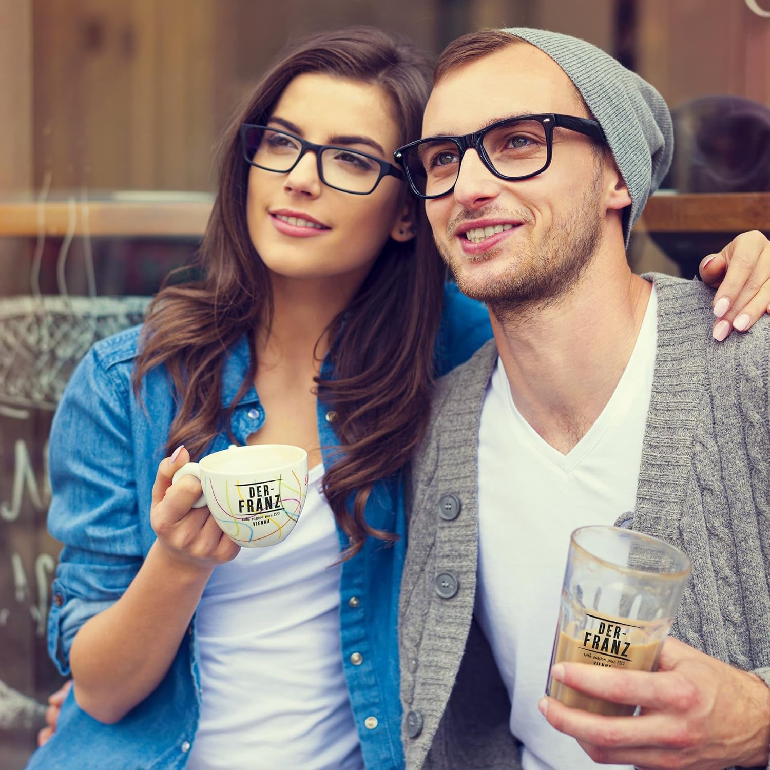 Café Der-Franz Melange, force 3/5, 100 % Arabica, grains de café entiers, 4 x 1000 g