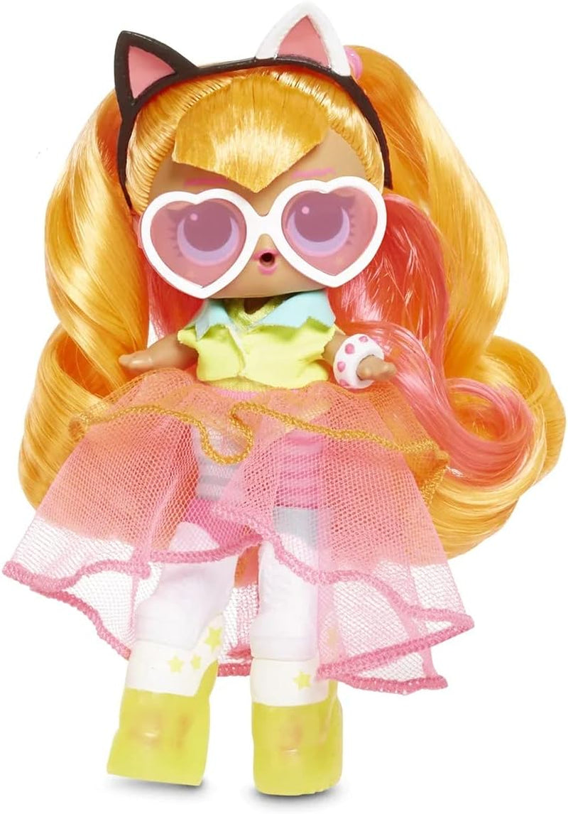 Mdr Surprise ! 570776E7CAZ Mini poupée mannequin JK - 15 surprises, vêtements et accessoires - Objets de collection - Neon QT