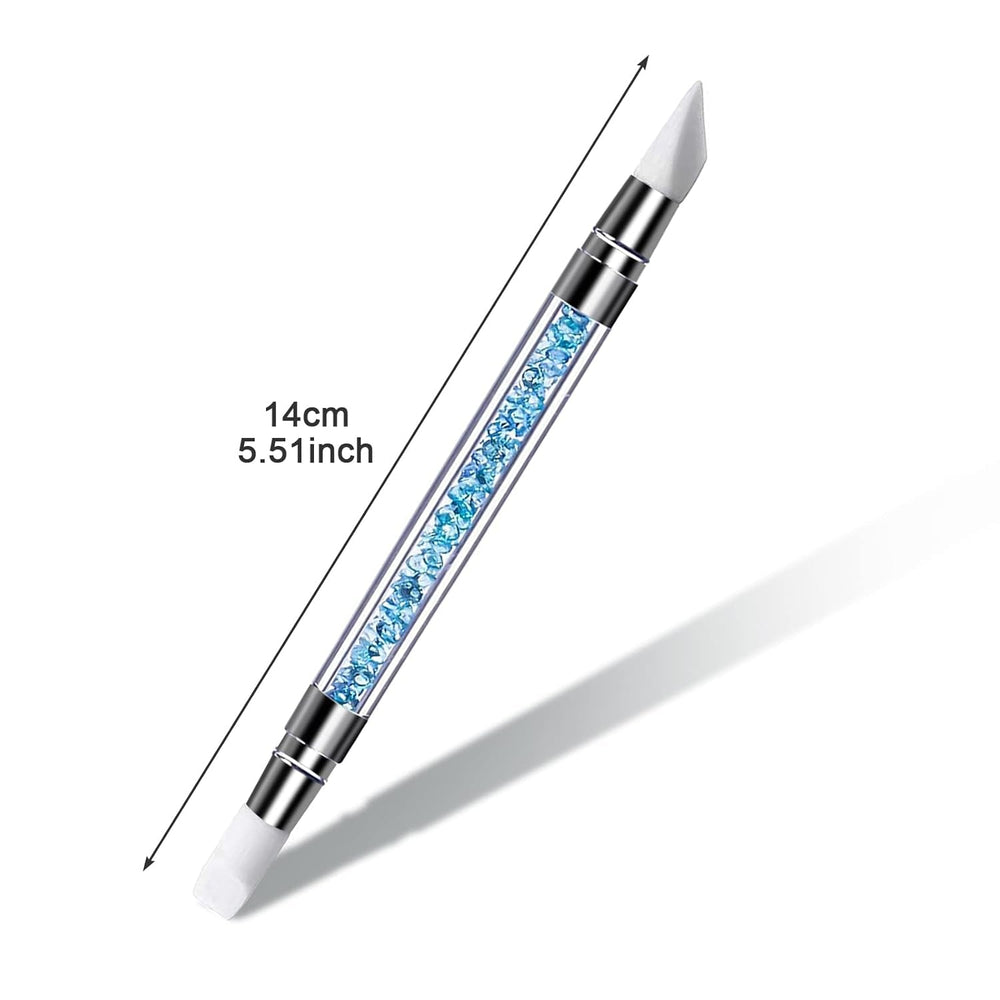 Qufiiry 5 pièces pinces à ongles en silicone, pinces à ongles en gel, ensemble de pinces à modeler en silicone, double coup de pinceau bricolage atelier de manucure