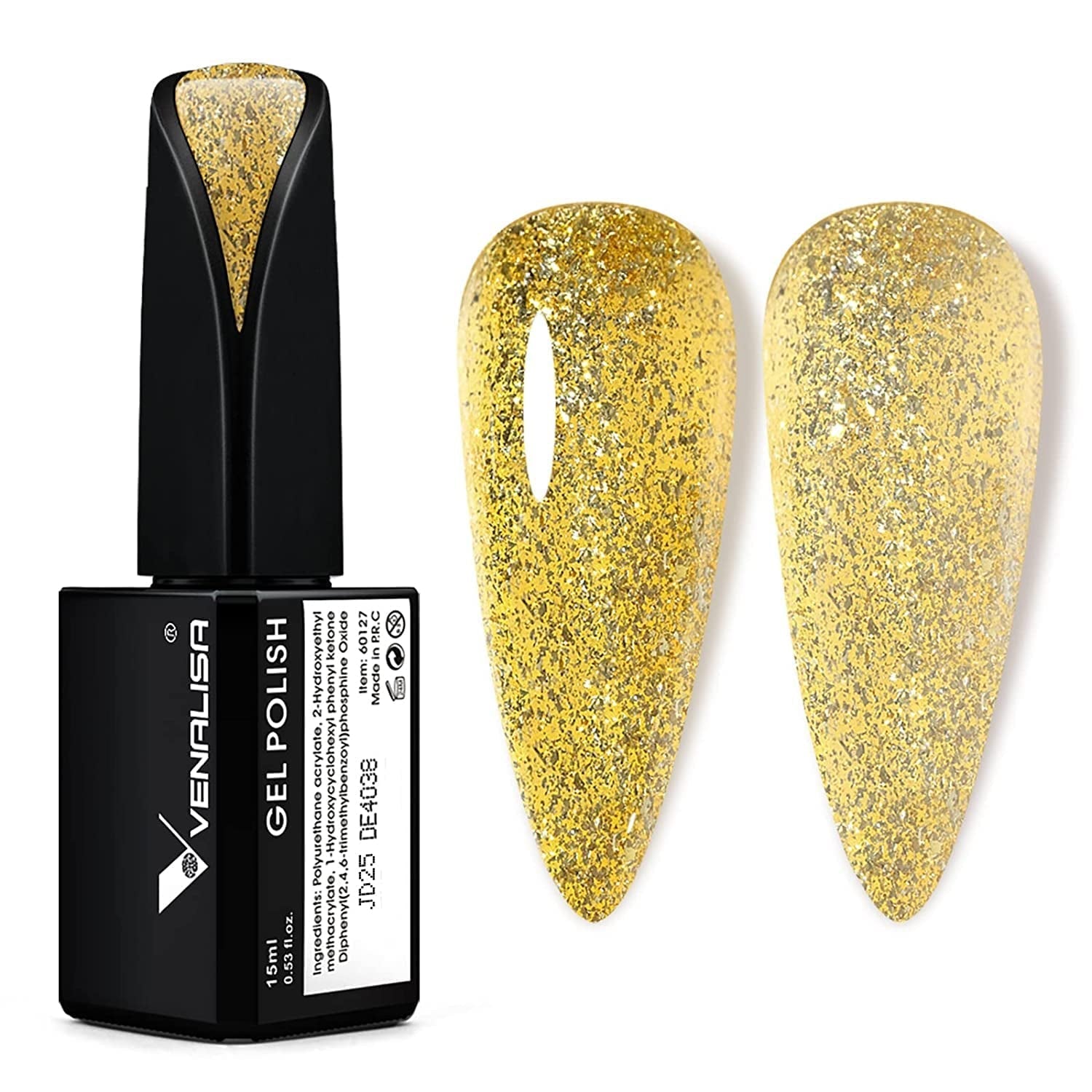 VENALISA Vernis à ongles UV orange corail 15 ml Vernis à ongles gel pour lampe à ongles UV Modèles de vernis à ongles gel orange corail transparent pour la conception des ongles à faire soi-même