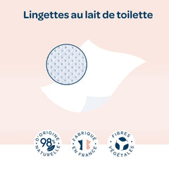 BIOLANE - Lot de 12 - Lingettes humides bébé au lait de toilette - Bébés - 864 Lingettes humides bébé - Nettoie et hydrate - Pour peaux sensibles - 98% d'origine naturelle - Dès la naissance