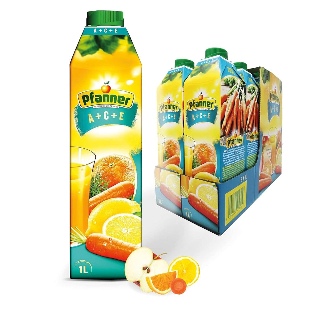 Pfanner Nectar de fraise (8 X 1 litre) - 30% de fruits - boisson à la fraise Naty Shop A+C+E