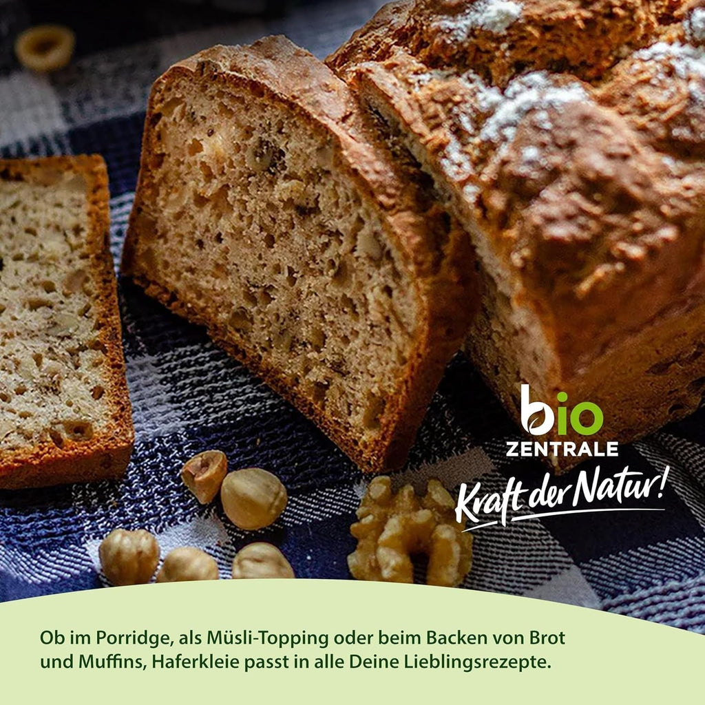 Biozentrale Bio Haferkleie 1Kg | Vorteilspack | Ballaststoffreiche Proteinquelle | Von Natur Aus Vegan | Aus EU Landwirtschaft | Zuckerarm Cereale Naty Shop